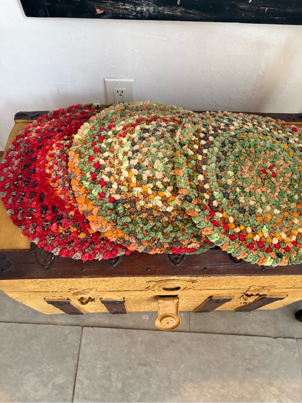 Vintage round chanille seat covers